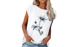 Women Casual Floral Print Short Sleeve Top