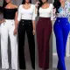 Women's High Waist Slacks Wide Leg Pants