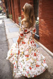 Women Bohemian Floral Long Dress 