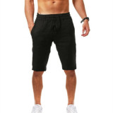 Men's Linen Shorts Casual Shorts with Elastic Waist