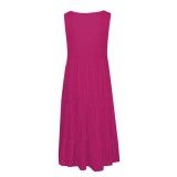 Womens Solid Color Beach Dress