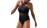 Women's Sexy Push Up Hole Leopard Black Swimsuit