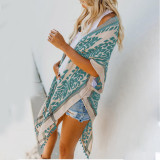 Womens Boho Printed Beach Cover Up Summer Cardigan