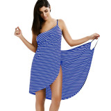Womens Body Towel Wrap Striped Towel Dress