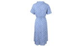 Women's Floral Button V Neck Short Sleeve Dresses  