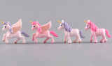 4 Pcs  Cute Unicorn Miniatures Figurines Fairy Garden Ornaments 