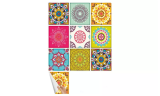 10-Pack Self-Adhesive Retro Tile Stickers