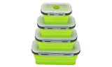 4 Pcs Set Of Reusable Silicone Collapsible Food Storage Boxes 