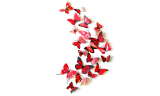 12pcs/set 3D Double layer Pteris butterfly Wall Sticker