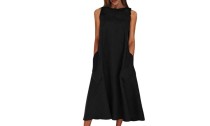 Women's Sleeveless Casual Long Dresses with Pockets