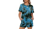 Women's Casual Solid Color Short-Sleeved Shorts Suit with Pocket