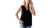 Women's V-neck Lace Sleeveless Loose Top
