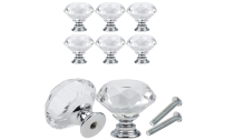 6Or 12Pcs Crystal Handle with matching screws