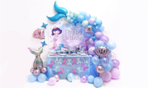 87pcs Mermaid Tail Balloon Birthday Party Decor