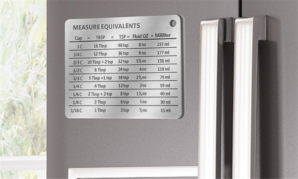 Stainless Steel Measure Equivalents Magnet