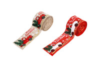 One or Two Christmas Wired Edge Ribbons