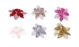 Glitter Artifical Christmas Flowers Christmas Tree Decorations