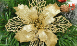 Glitter Artifical Christmas Flowers Christmas Tree Decorations