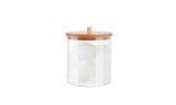 Acrylic Q-tip Cotton Wool Pads Holder with Bamboo Lid