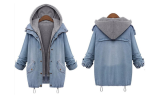 Women's Two-piece Hooded Denim Jacket 