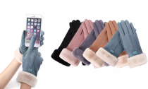 Women's Faux Suede Touchscreen Gloves
