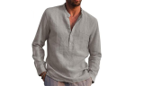 Men's Long Sleeve V-neck Shirt