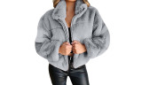 Women Long Sleeve Fluffy Coat