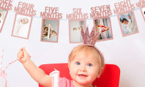DIY Birthday Baby Photo Banner for Newborn to 12 months