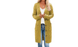 Womens Button Down Chunky Knit Cardigan with Pocket