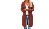 Womens Button Down Chunky Knit Cardigan with Pocket