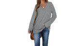 Womens Long Sleeve Tops V Neck Jumpers