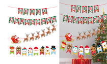 Christmas Reindeer Bunting Wall Decorations Flags