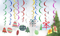 Christmas Hanging Foil Swirl Decorations