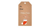 Christmas Hat Tree Snowman Elk Kraft Paper Tag
