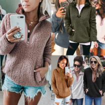 Womens Fuzzy Fleece Pullover Sweatshirts