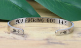 Stainless Steel Alphabet Cuff Bracelet