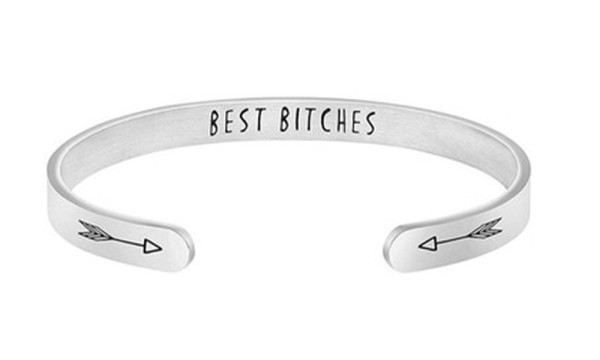 Stainless Steel Alphabet Cuff Bracelet