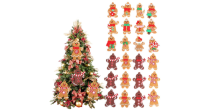 12Pcs Gingerbread Man Christmas Tree Hanging Pendant