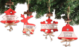 4Pcs Christmas Ornament Wooden Hanging Pendants
