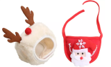 Christmas Pet Hat with Bandana Set