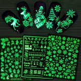 Christmas Glow in the Dark Nail Art Stickers Decals