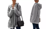 Women's Longline Hooded Teddy Jacket