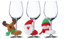 3 or 6Pcs Christmas Wine Glass Decoration