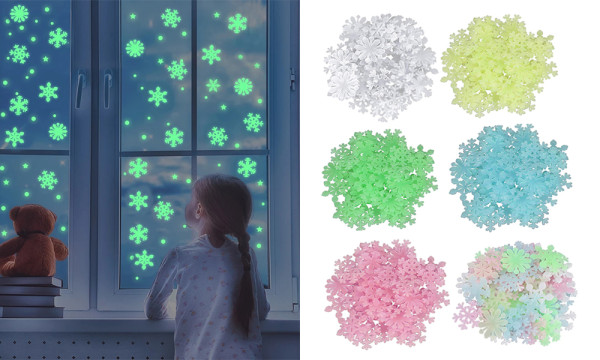 100pcs or 200pcs Christmas Glow in the Dark Wall Stickers