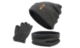 3 PCS Winter Scarf Touchscreen Gloves Beanie Hat