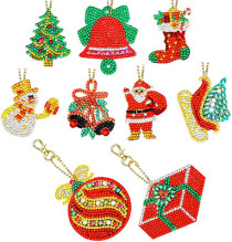 DIY Christmas Diamond Painting Keychains Kit