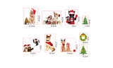 9 Sheets Pet Christmas Window Stickers
