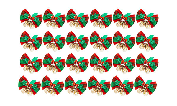 24 Piece Christmas Bow with Bells