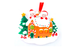 Christmas tree yellow house snowman Pendant