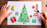6pcs or 16pcs Plastic DIY Christmas Stencils Template